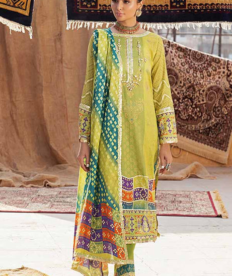 Al-Zohaib Monsoon Print Lawn'22 D#4 P Green