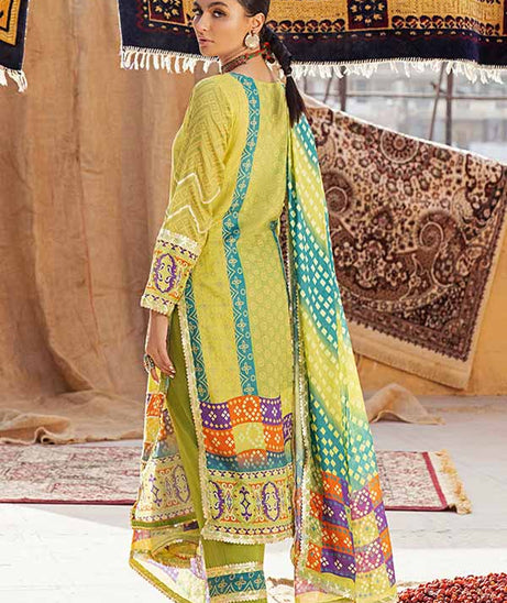 Al-Zohaib Monsoon Print Lawn'22 D#4 P Green
