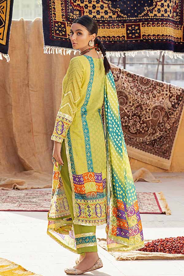 Al-Zohaib Monsoon Print Lawn'22 D#4 P Green