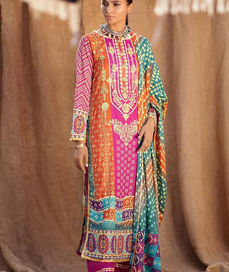 Al-Zohaib Monsoon Print Lawn'22 D#4 Red