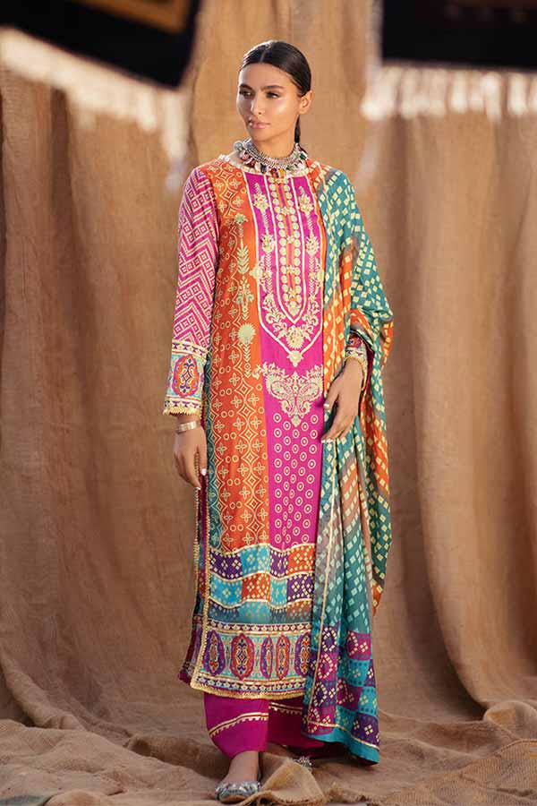 Al-Zohaib Monsoon Print Lawn'22 D#4 Red