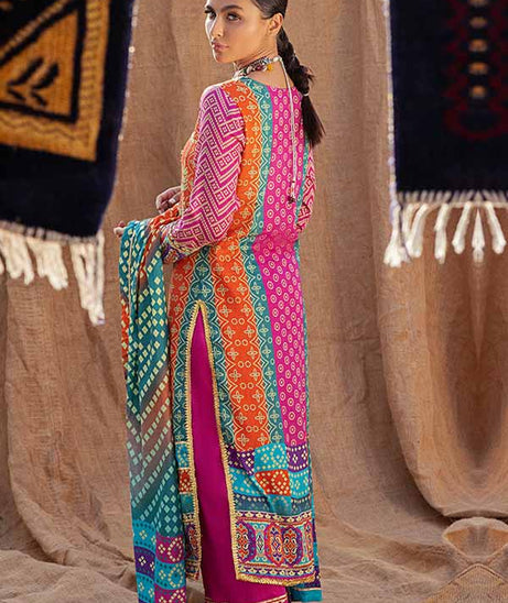 Al-Zohaib Monsoon Print Lawn'22 D#4 Red