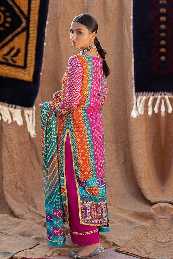 Al-Zohaib Monsoon Print Lawn'22 D#4 Red