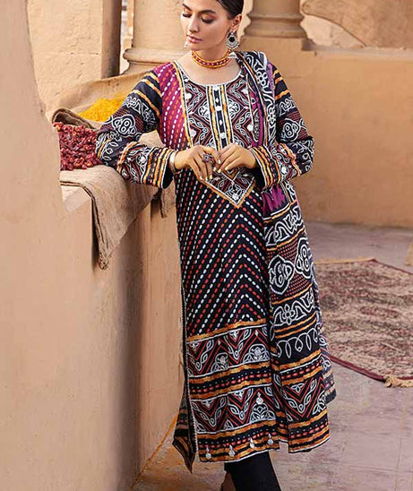 Al-Zohaib Monsoon Print Lawn'22 D#5 Black