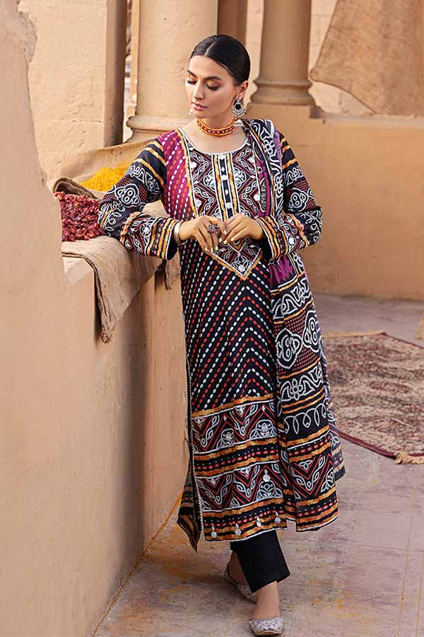 Al-Zohaib Monsoon Print Lawn'22 D#5 Black
