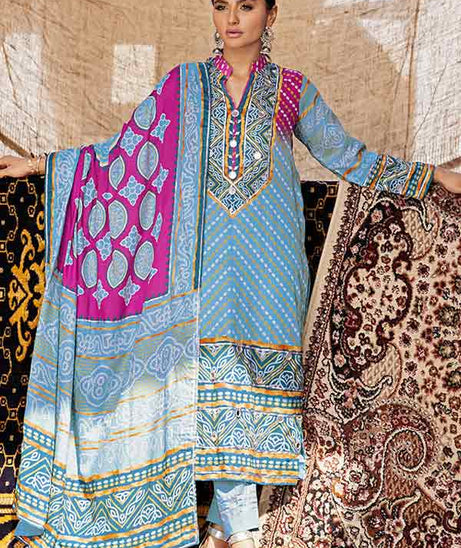 Al-Zohaib Monsoon Print Lawn'22 D#5 Ferozi