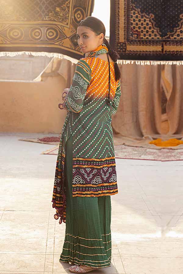 Al-Zohaib Monsoon Print Lawn'22 D#5 Sea Green