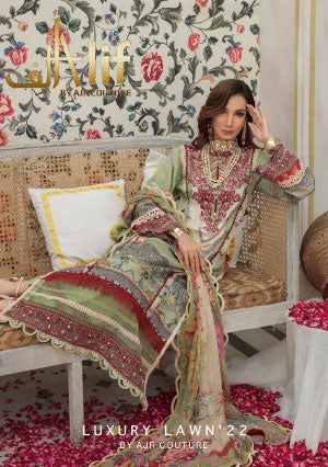 Alif by Ajr Couture Festive Lawn`22 D# 05