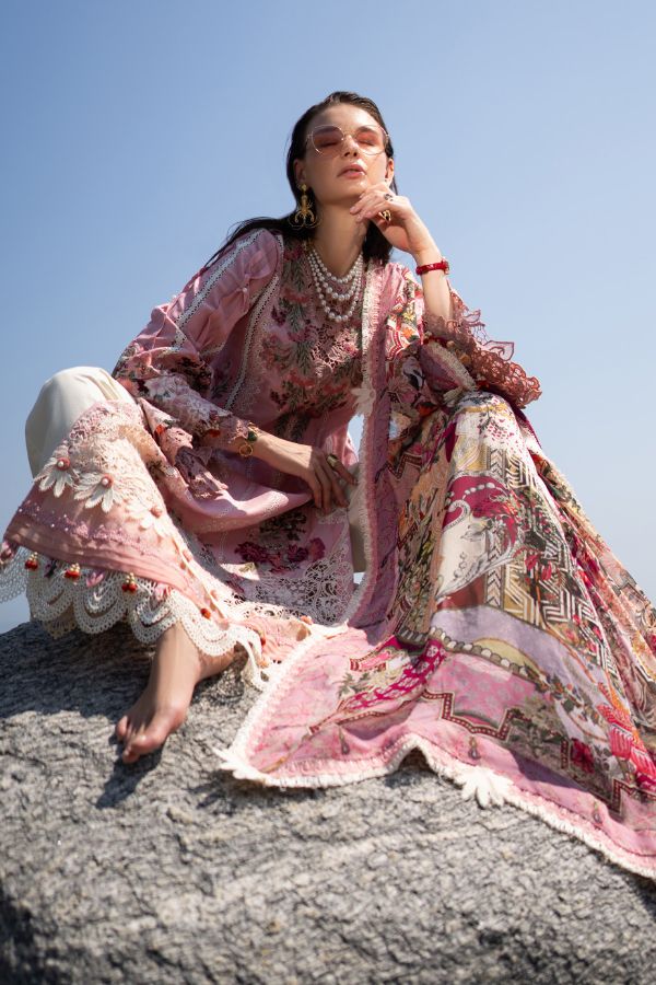 Alif By AJR Couture Signature Lawn`24 D#04 (Rosy)