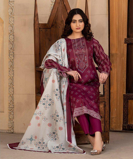 Alishba D/Print Lawn`25 D#4071 (Maroon)