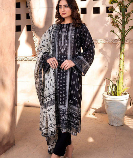 Alishba D/Print Lawn`25 D#4074 (Black)