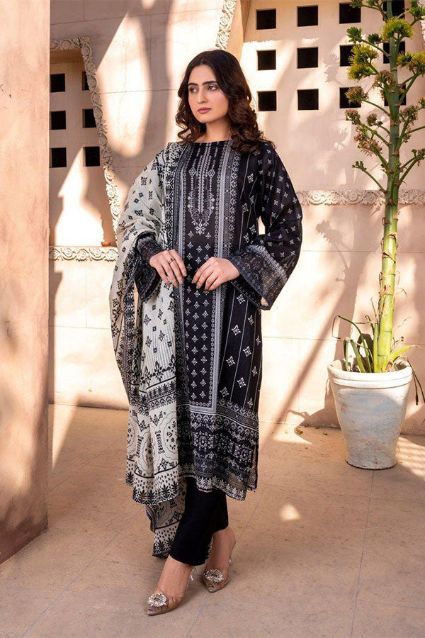 Alishba D/Print Lawn`25 D#4074 (Black)