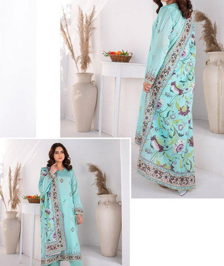 Alishba D/Print Lawn`25 D#4080 (Ferozi)