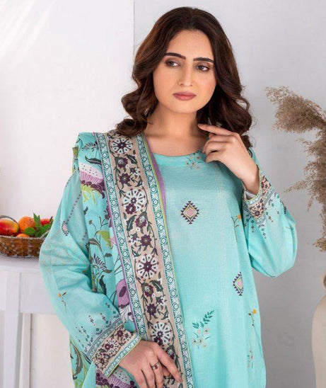 Alishba D/Print Lawn`25 D#4080 (Ferozi)