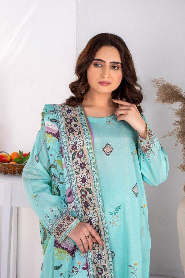 Alishba D/Print Lawn`25 D#4080 (Ferozi)