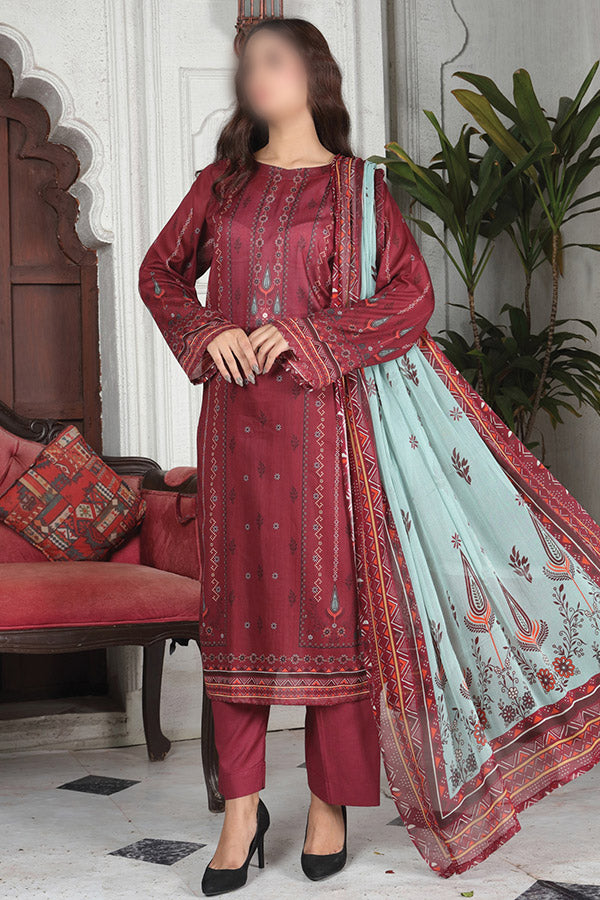 Alishba Haya Lawn`26 D#3777 Maroon