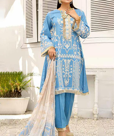 Alizeh Jan DP Lawn C/Dupatta'22 D#5 Blue