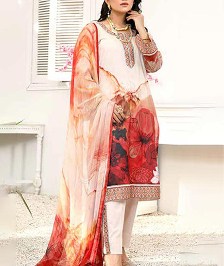 Alizeh Jan DP Lawn C/Dupatta'22 D#7 L Peach
