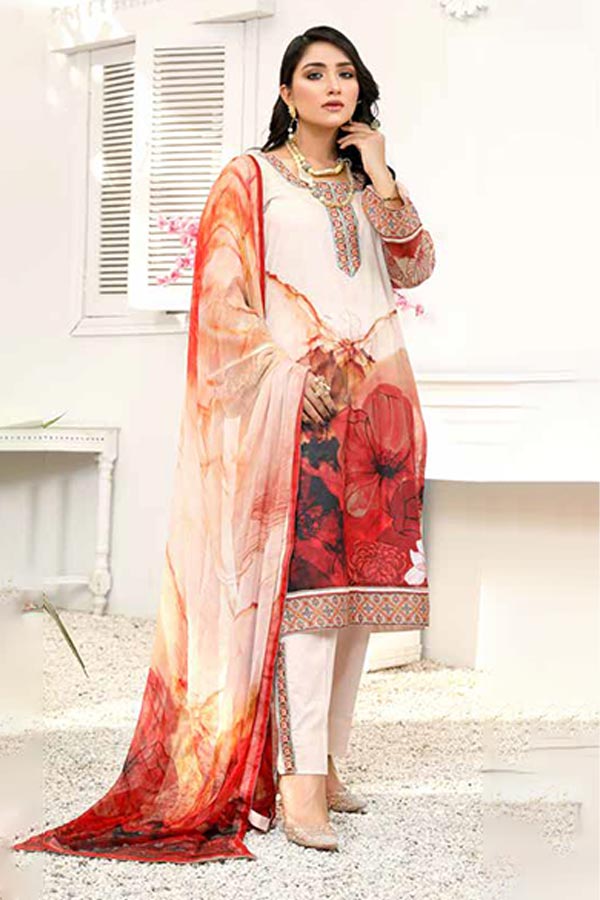 Alizeh Jan DP Lawn C/Dupatta'22 D#7 L Peach