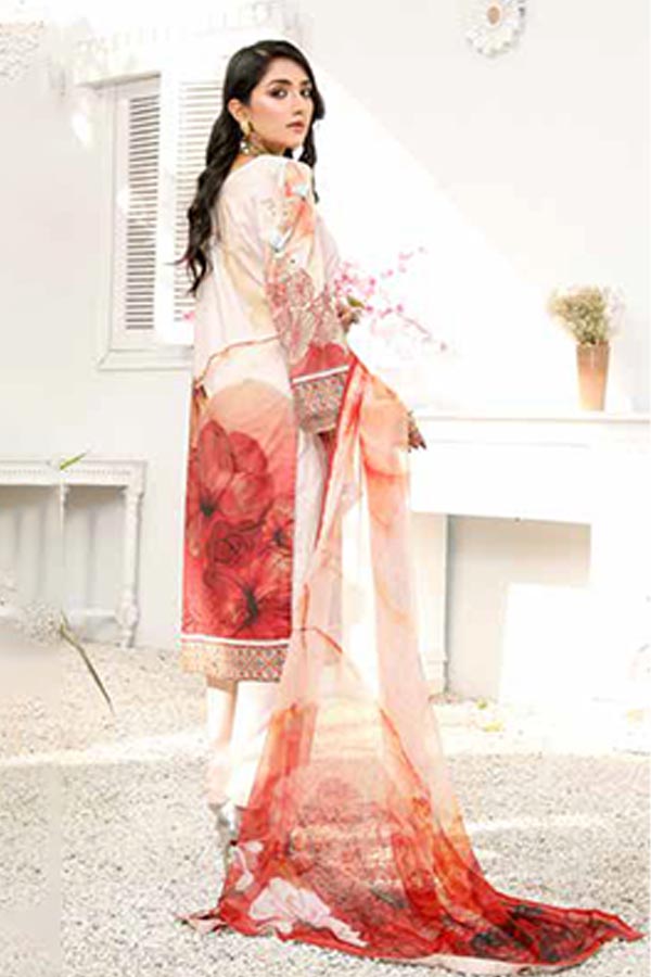 Alizeh Jan DP Lawn C/Dupatta'22 D#7 L Peach