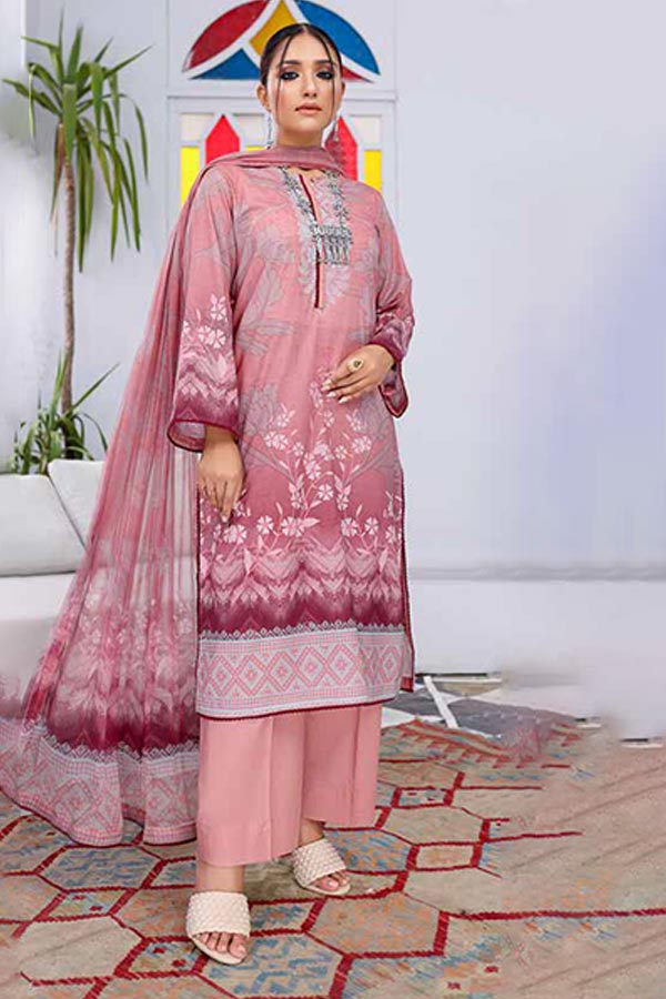 Alizeh Jan DP Lawn C/Dupatta'22 D#899 T Pink