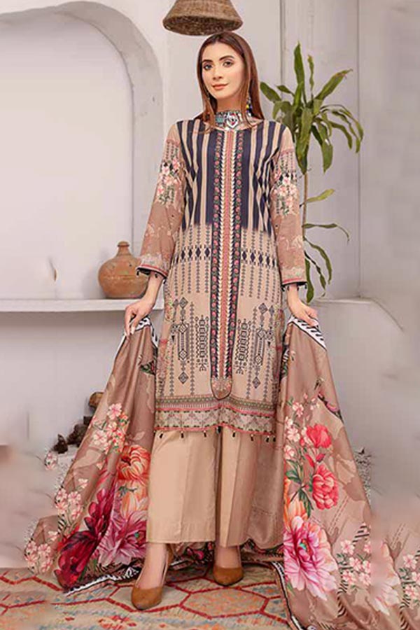 Alizeh Jan D/Print Lawn'22 D#1 L Grey