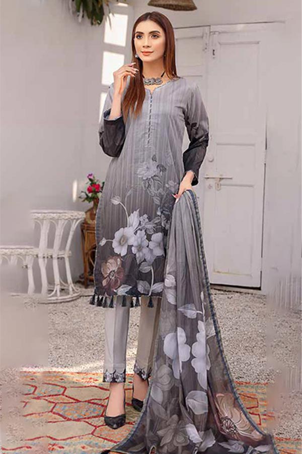 Alizeh Jan D/Print Lawn'22 D#2 Grey