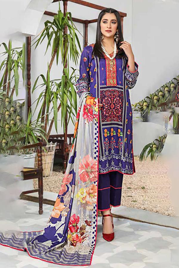 Alizeh Jan D/Print Lawn'22 D#22987 D Purple