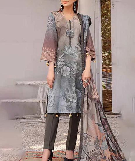 Alizeh Jan D/Print Lawn'22 D#4 D Grey