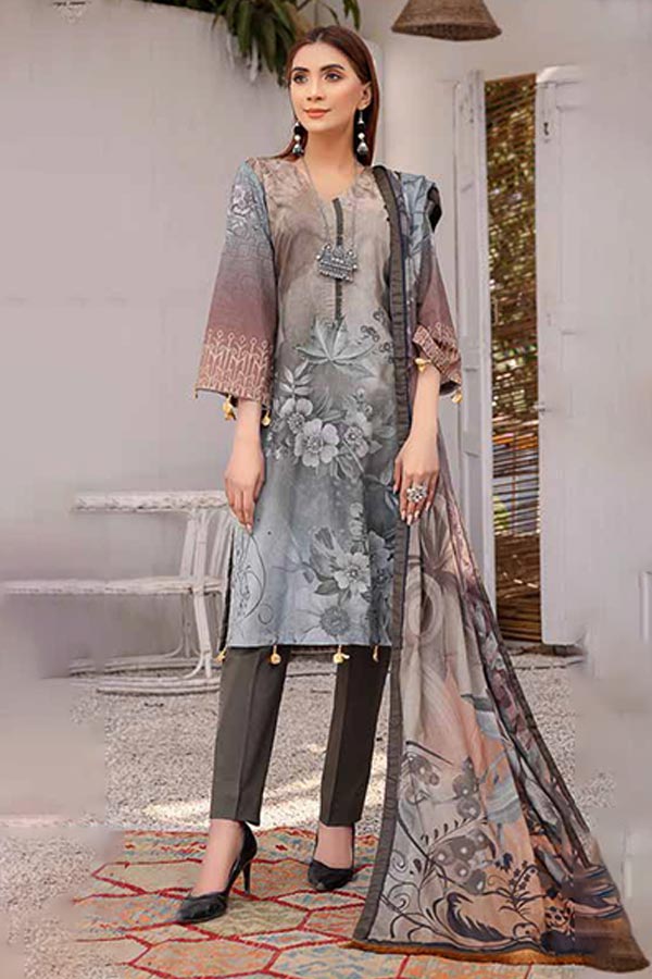 Alizeh Jan D/Print Lawn'22 D#4 D Grey