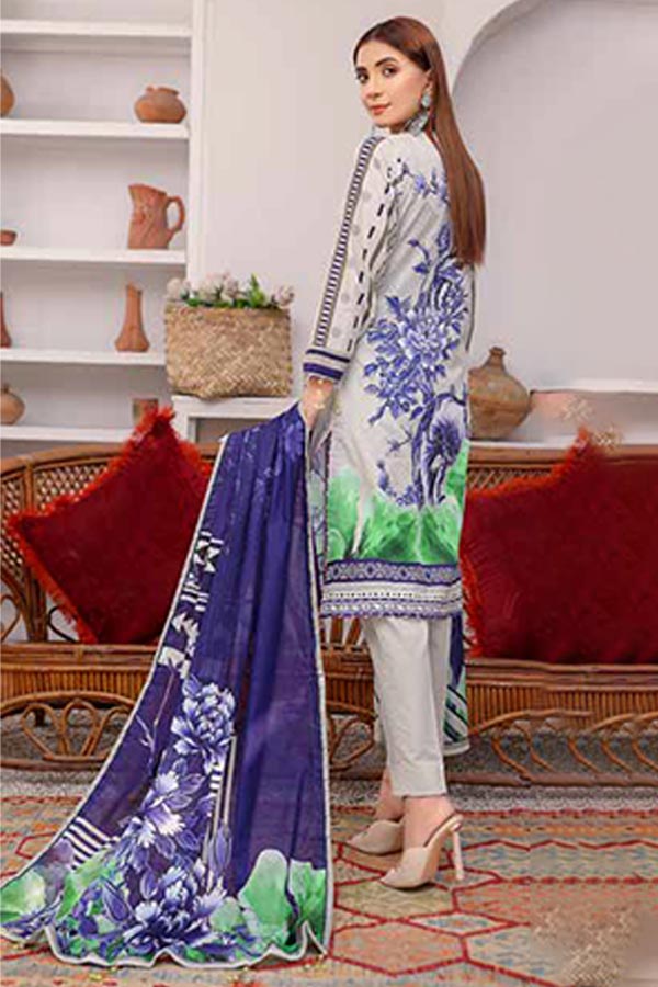 Alizeh Jan D/Print Lawn'22 D#6 Grey