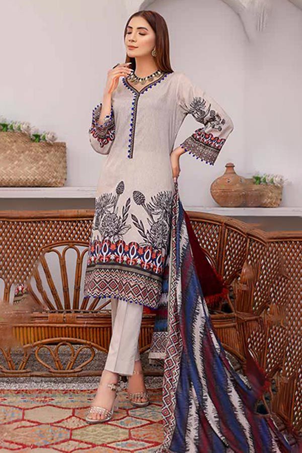 Alizeh Jan D/Print Lawn'22 D#7 Fawn