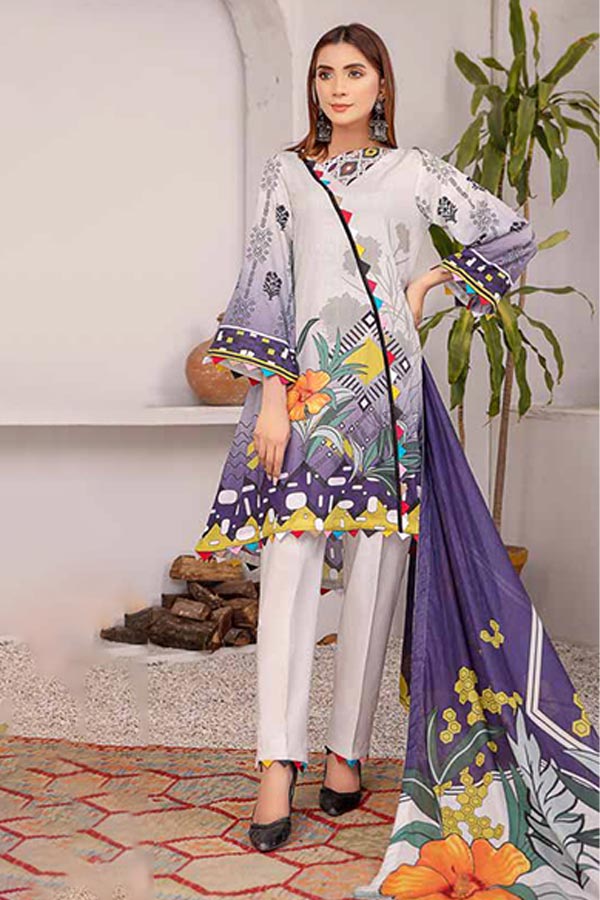 Alizeh Jan D/Print Lawn'22 D#8 L Grey