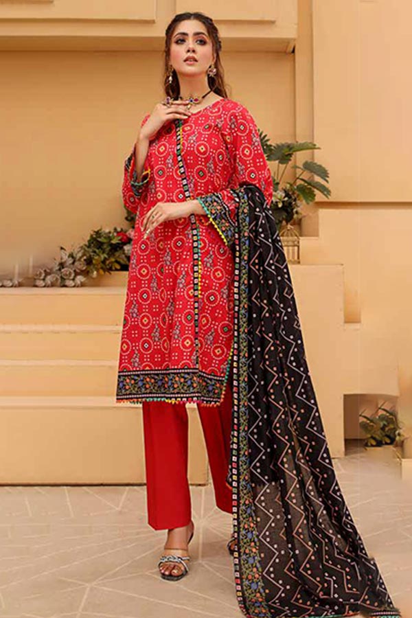 Alizeh Jan D/Print Lawn'22 D#966 Red