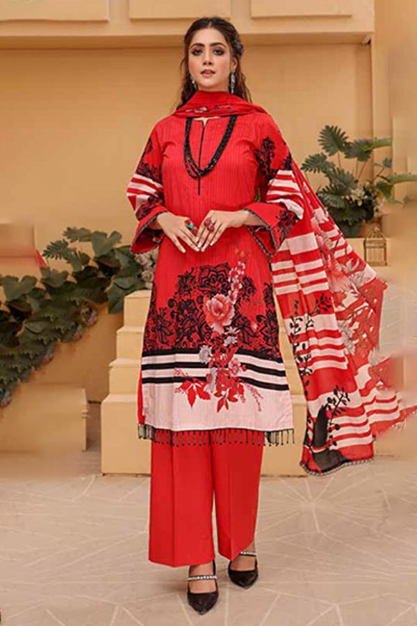 Alizeh Jan D/Print Lawn'22 D#970 Red