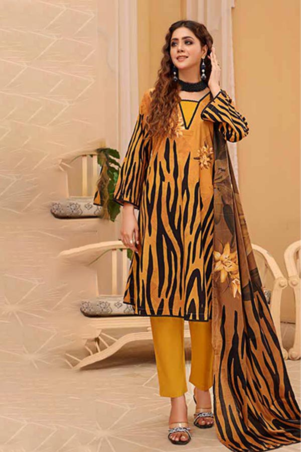 Alizeh Jan D/Print Lawn'22 D#971 Mustard