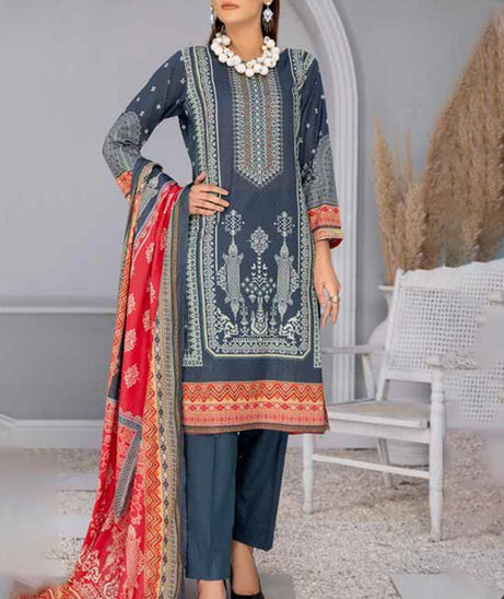 Alizeh Jan Luxury  D/Lawn`23 D#377 (N BLUE)
