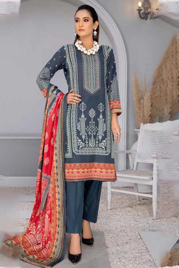 Alizeh Jan Luxury  D/Lawn`23 D#377 (N BLUE)