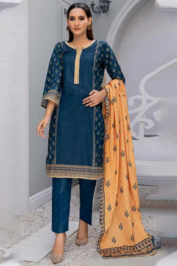 Alizeh Jan Luxury  D/Lawn`23 D#382 (N BLUE)