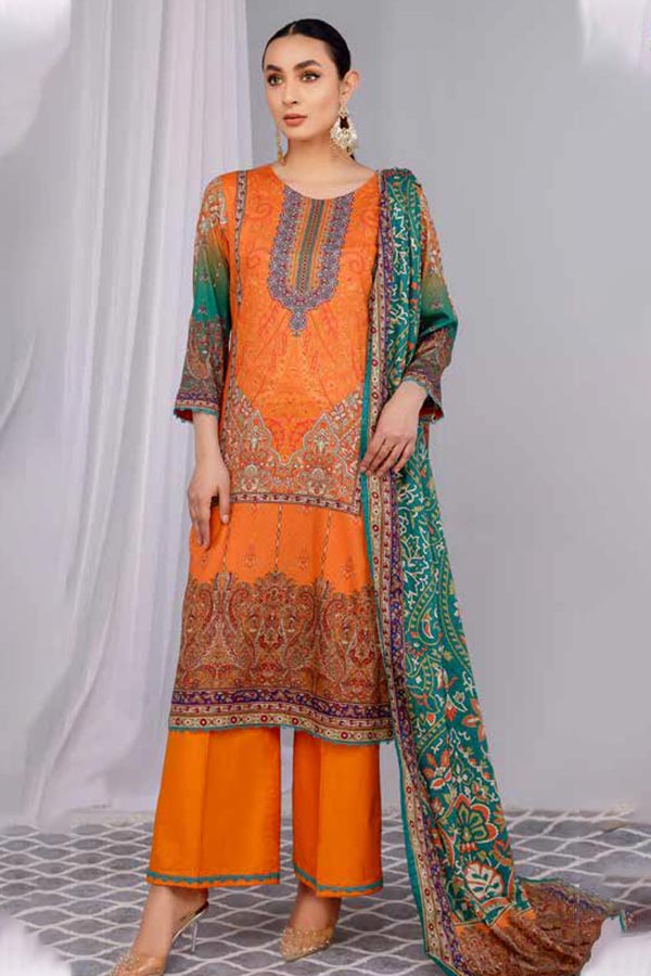 Alizeh Jan Premium D/Lawn`23 D#101 (ORANGE)