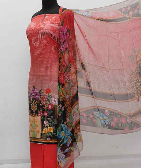 Ameera Linen Chiffon Duptt`20 D#1016 Carrot