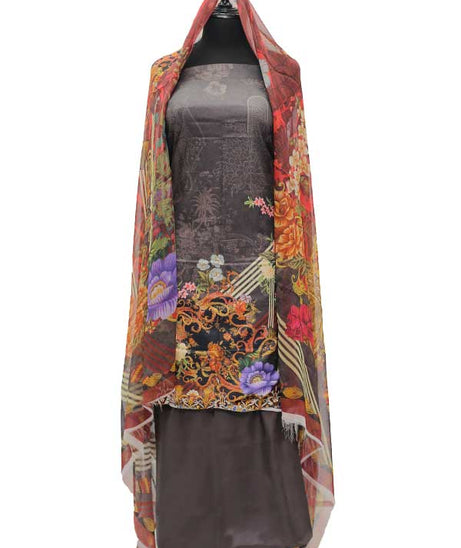 Ameera Linen Chiffon Duptt`20 D#1020 Grey