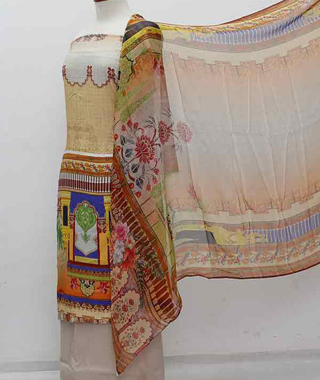 Ameera Linen Chiffon Duptt`20 D#277 Skin