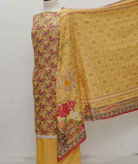 Ameera Print Linen 3Pcs`20 AM#2010147 D Golden