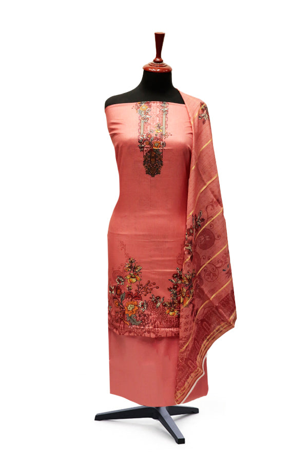 Ammar Bilal Print Lawn'24 (D Peach)