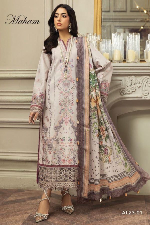 Anaya Luxury Festive Lawn`23 AL23-01-MAHAM