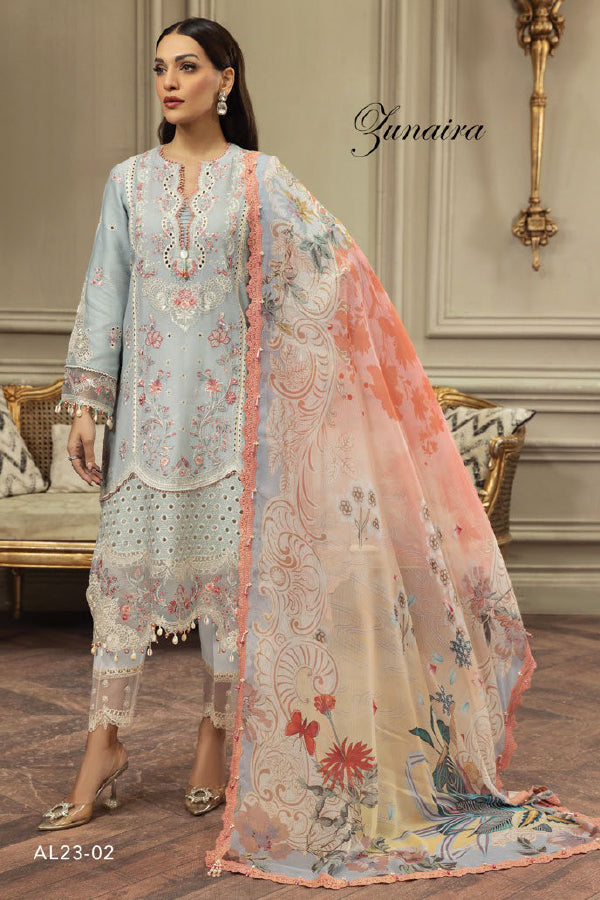 Anaya Luxury Festive Lawn`23 AL23-02-ZUNAIRA