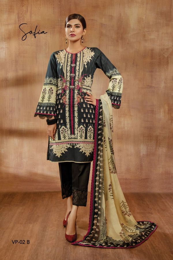 Viva Alicante  Print Lawn`21 3Pcs D#2-B