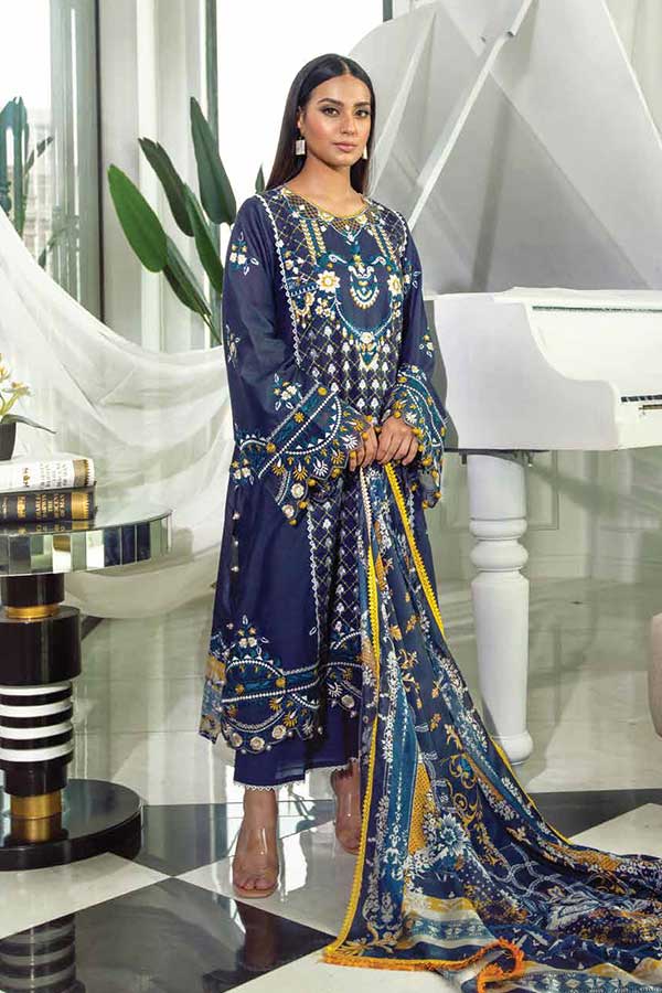 Zoha By Ansab Jahangir Luxury Lawn'22 AJLL#01