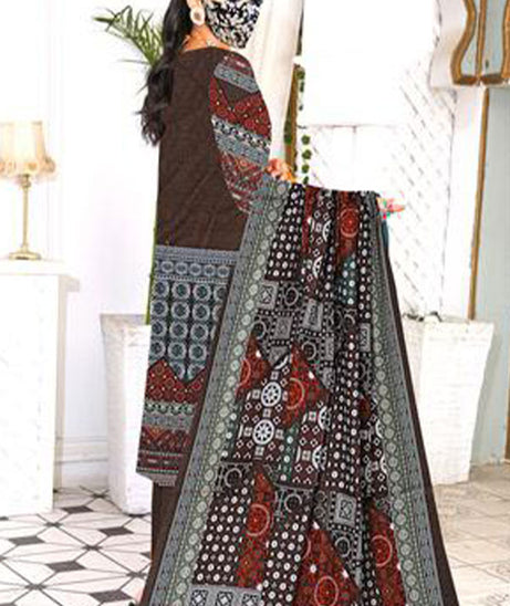 AA Aroma Print Lawn`23 D#2906 Chocolate